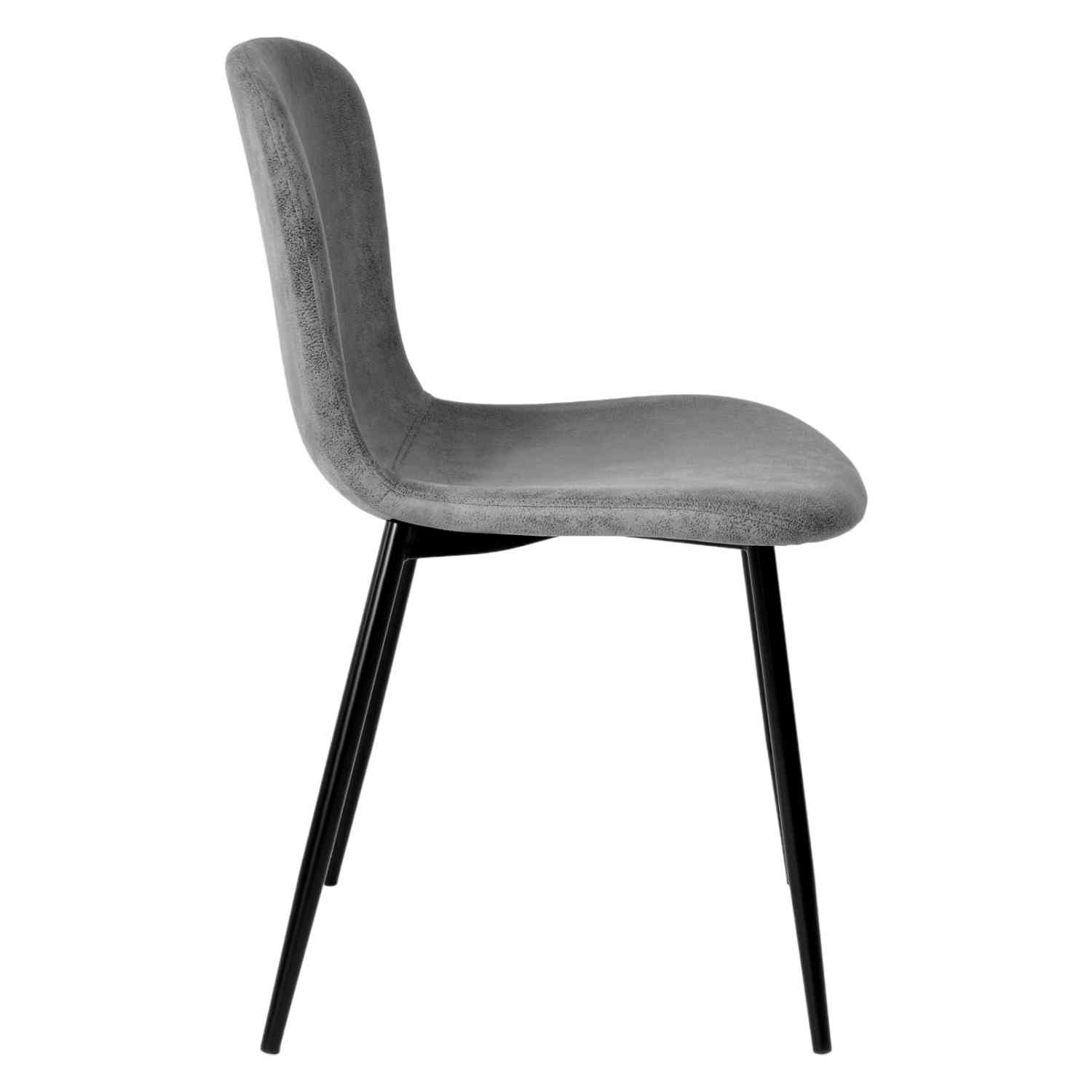 Foto 6 pulgar | Set 4 Sillas Juego Comedor Cocina Suede Gamuza Gris