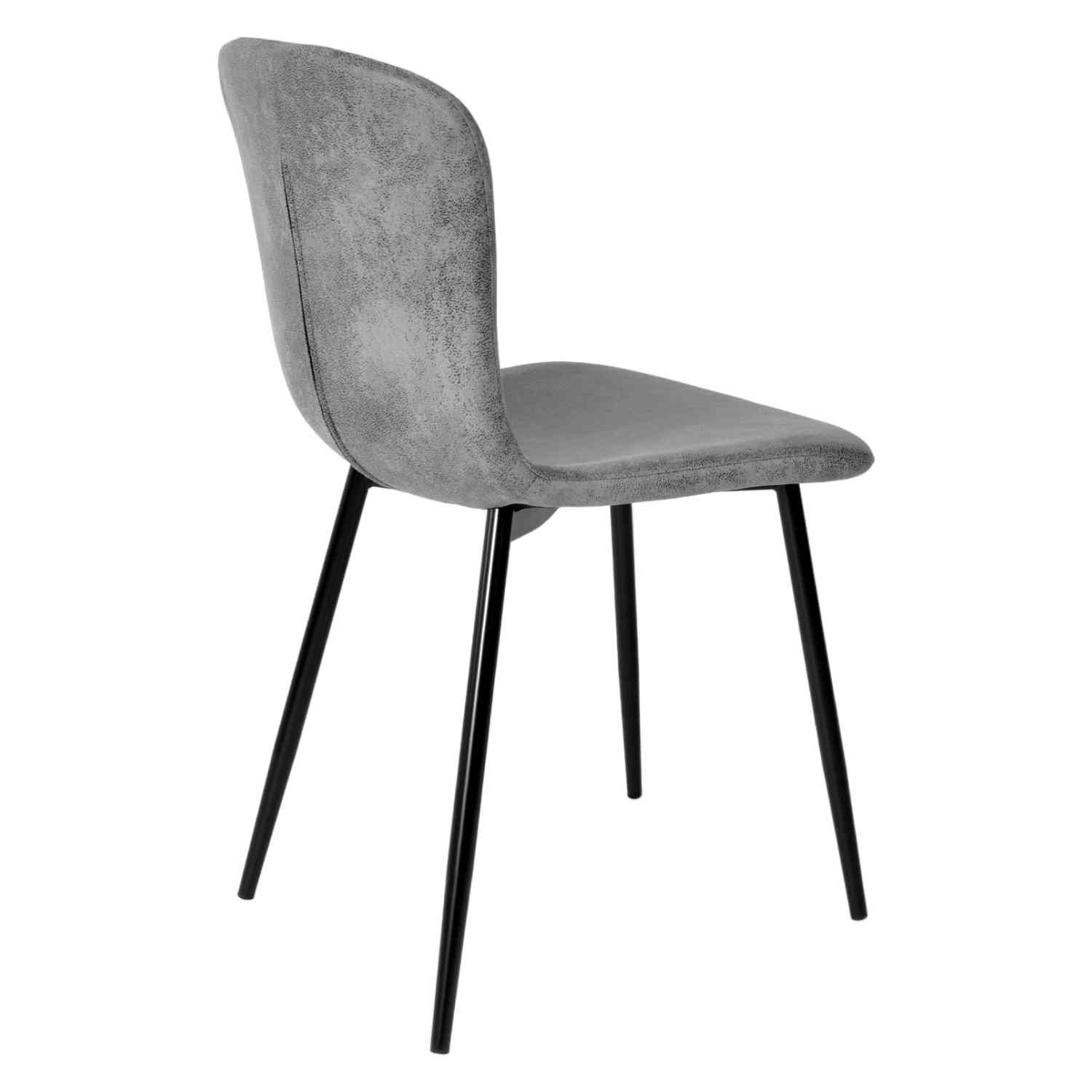 Foto 7 pulgar | Set 4 Sillas Juego Comedor Cocina Suede Gamuza Gris