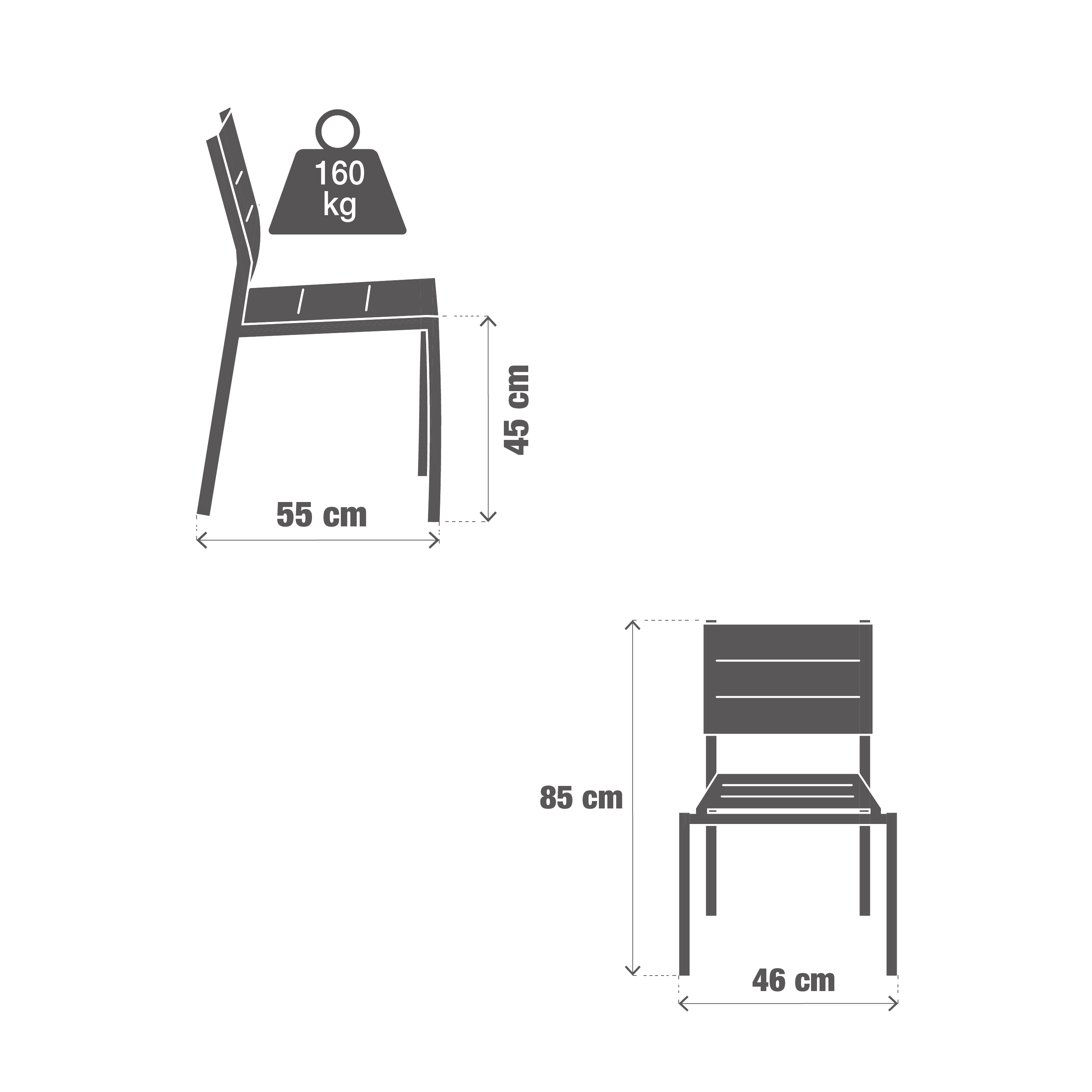 Foto 8 | Silla De Comedor Resistente Para Jardín O Exteriores De Aluminio