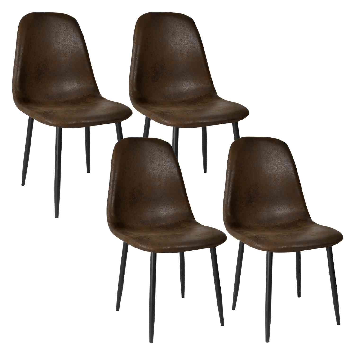 Foto 2 pulgar | Set 4 Sillas Modernas Juego Comedor Cocina Suede Gamuza Cafe