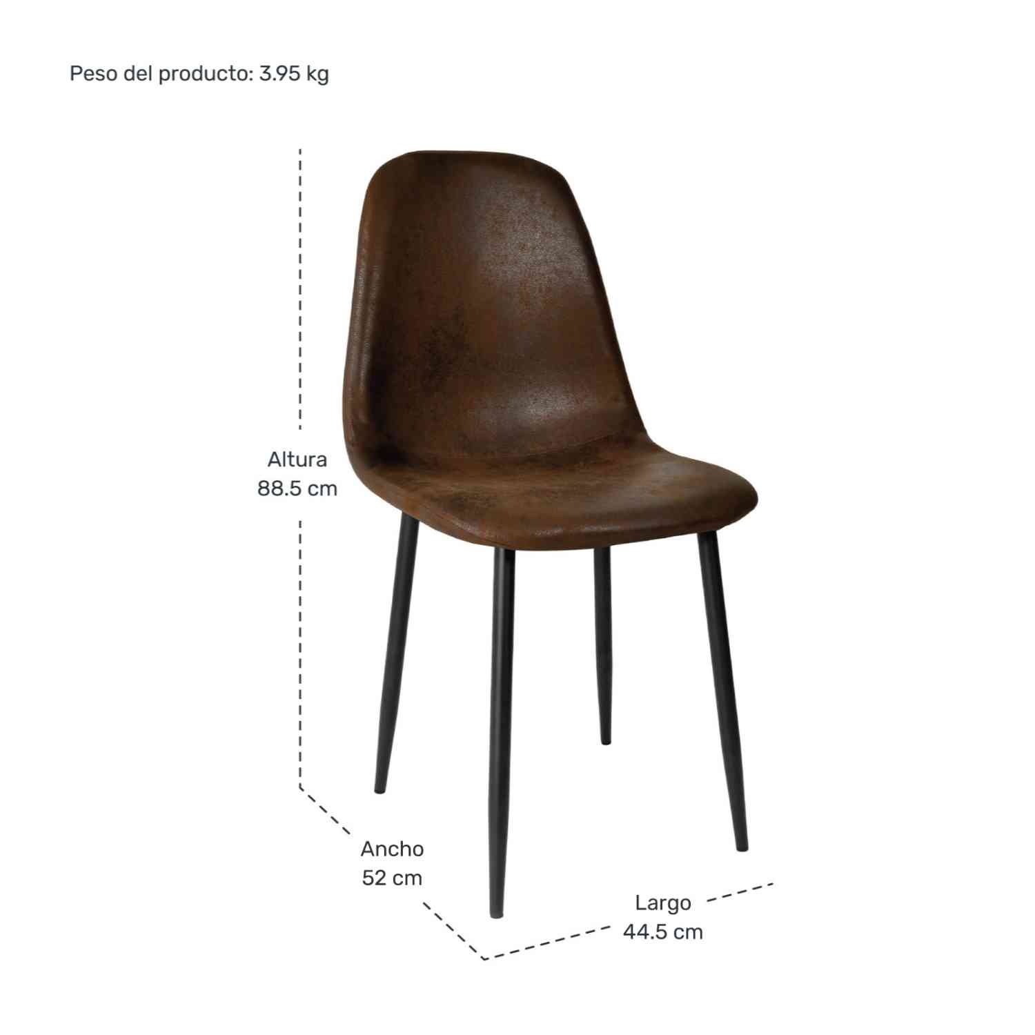 Foto 8 pulgar | Set 4 Sillas Modernas Juego Comedor Cocina Suede Gamuza Cafe