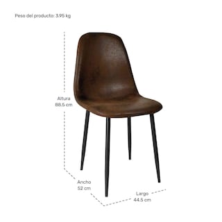 Foto 7 | Set 4 Sillas Modernas Juego Comedor Cocina Suede Gamuza Cafe