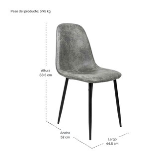 Foto 8 | Set 4 Sillas Modernas Juego Comedor Cocina Suede Gamuza Gris