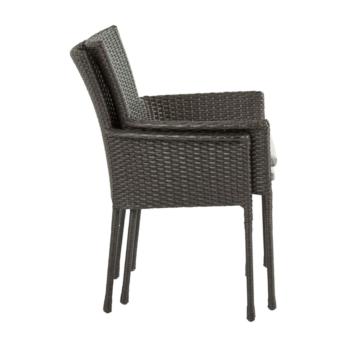 Foto 5 pulgar | Silla de Rattan Noa Gris para Comedor Exterior con Cojín Durable