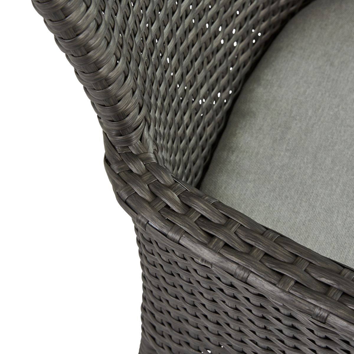 Foto 6 pulgar | Silla de Rattan Noa Gris para Comedor Exterior con Cojín Durable