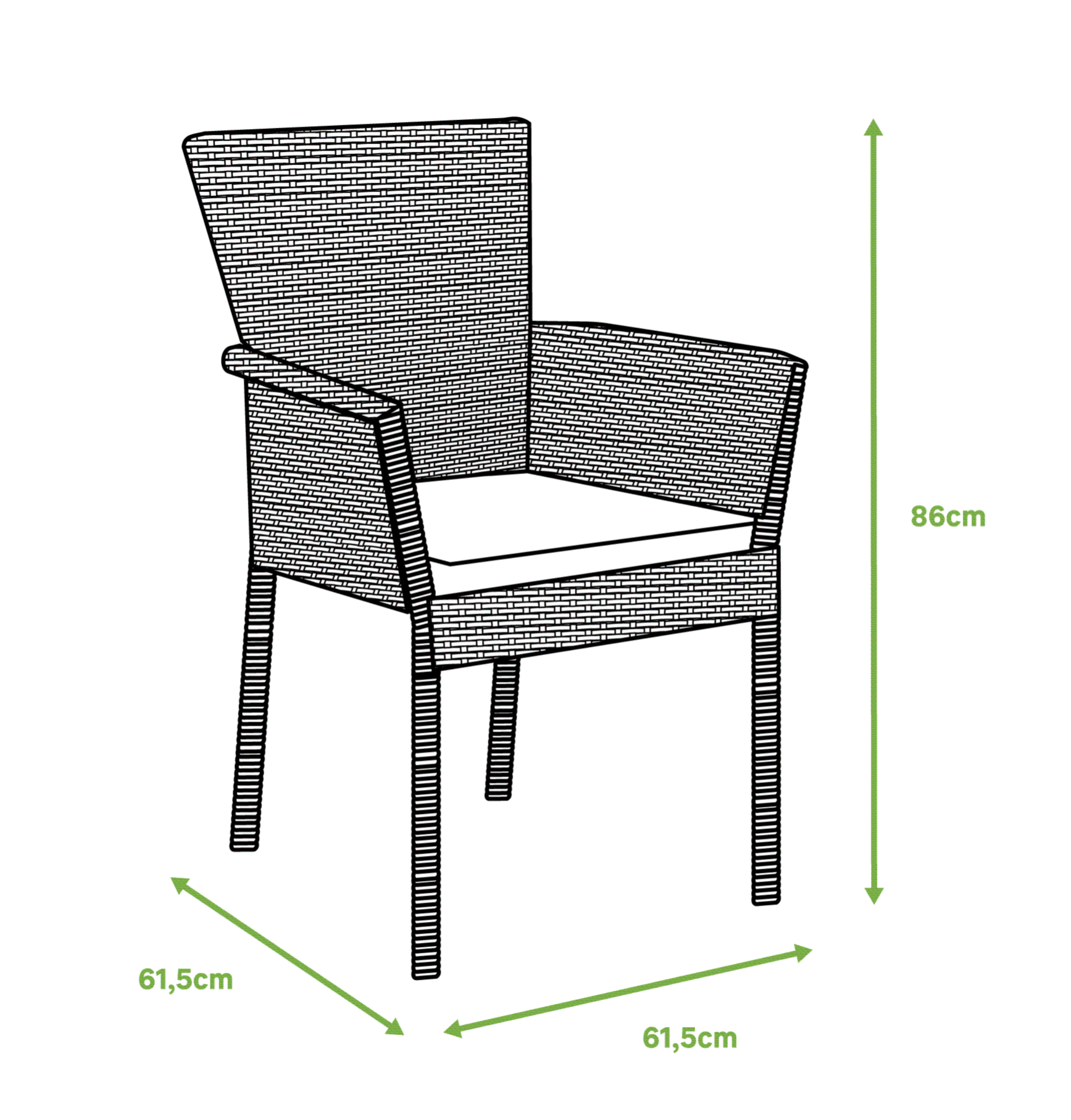 Foto 9 pulgar | Silla de Rattan Noa Gris para Comedor Exterior con Cojín Durable