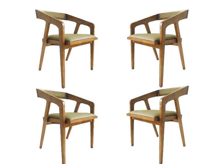 Sillas de Madera Marrón Ibiza 4 Piezas