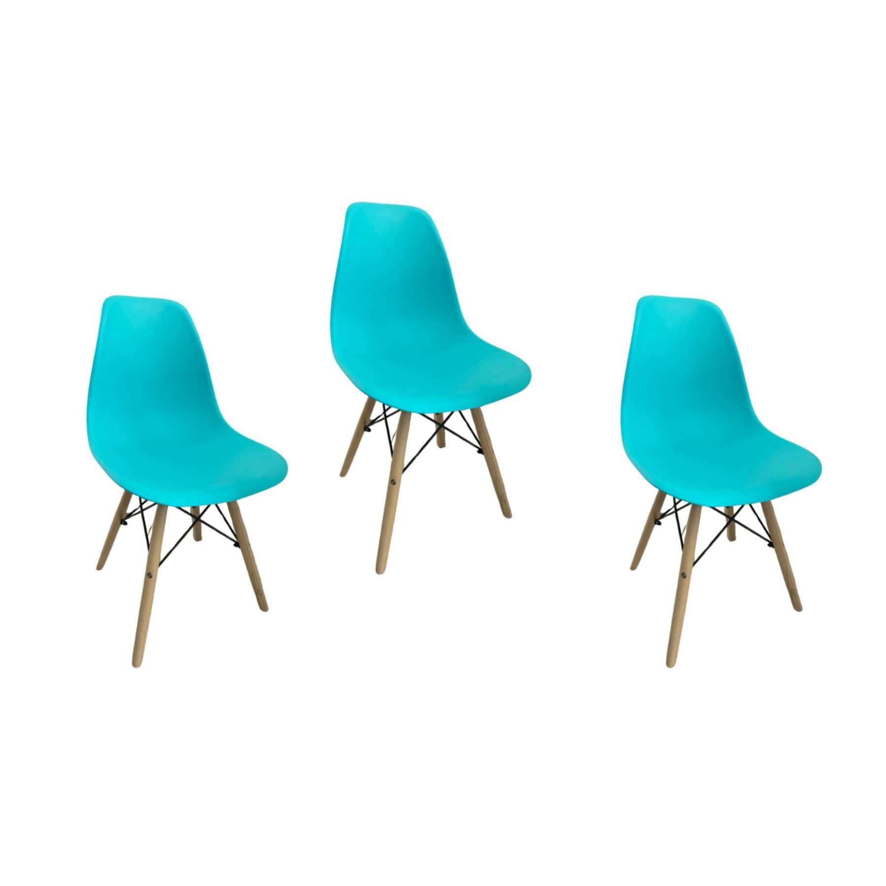 Silla Inmatmex Eames Azul 3 Piezas 