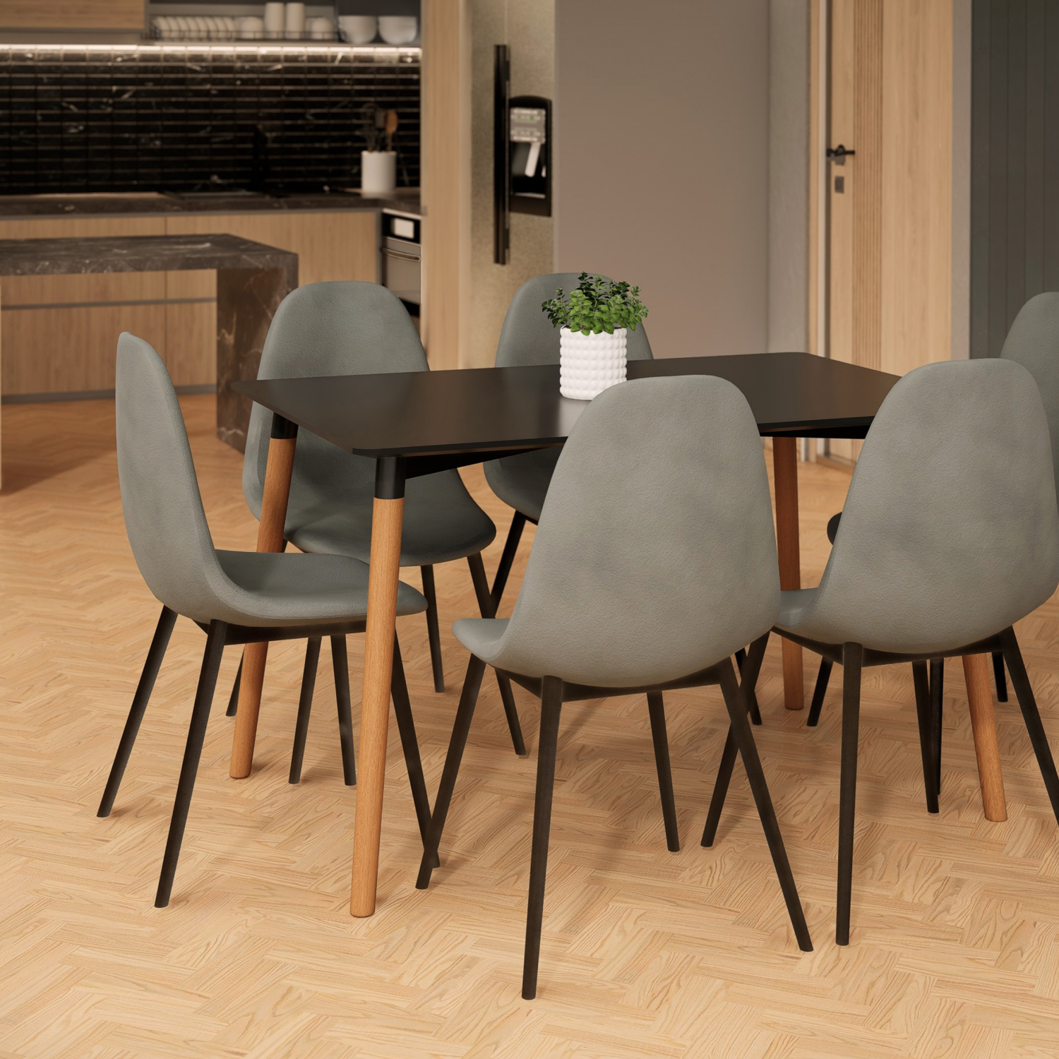 Foto 6 pulgar | Set Sillas De Comedor Top Living Ralina-g Gris