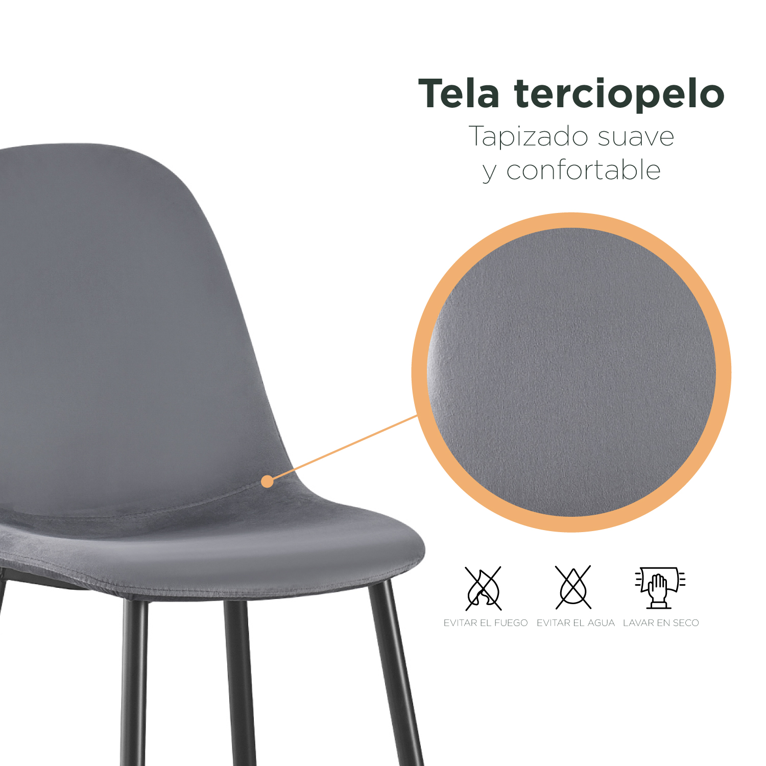 Foto 9 pulgar | Set Sillas De Comedor Top Living Ralina-g Gris