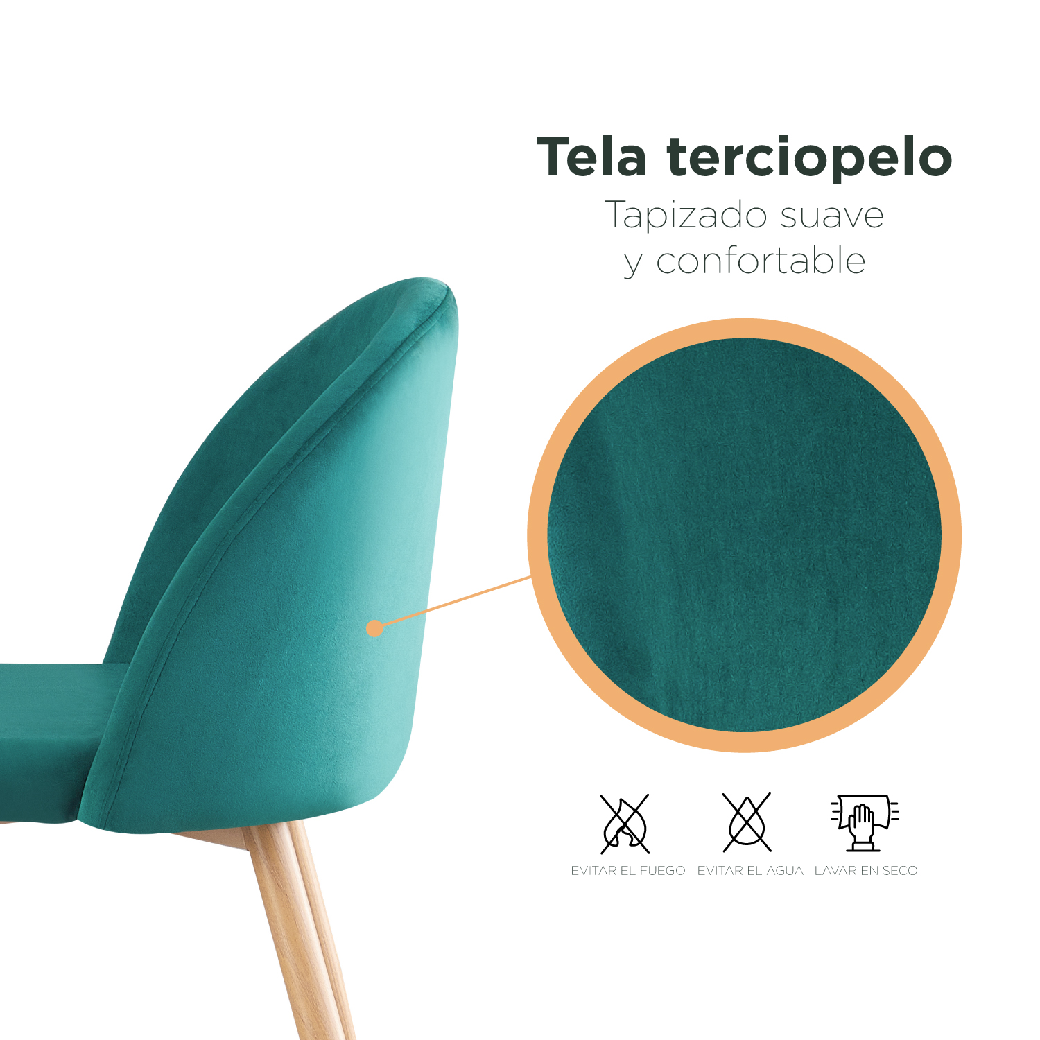 Foto 7 pulgar | Sillas para Comedor Top Living Verdes 4 Piezas