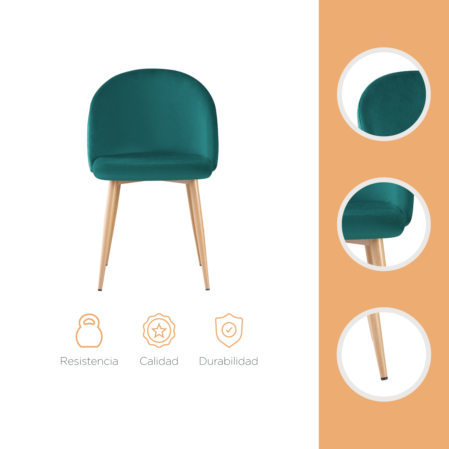 Foto 8 pulgar | Sillas para Comedor Top Living Verdes 4 Piezas
