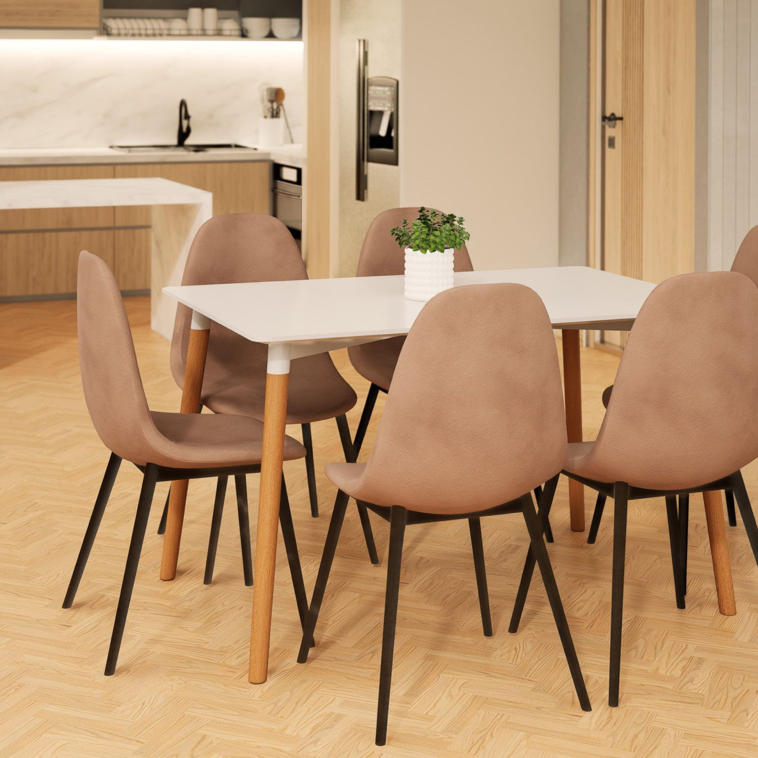Foto 5 | Set Sillas De Comedor Top Living Ralina-a Beige Oscuro