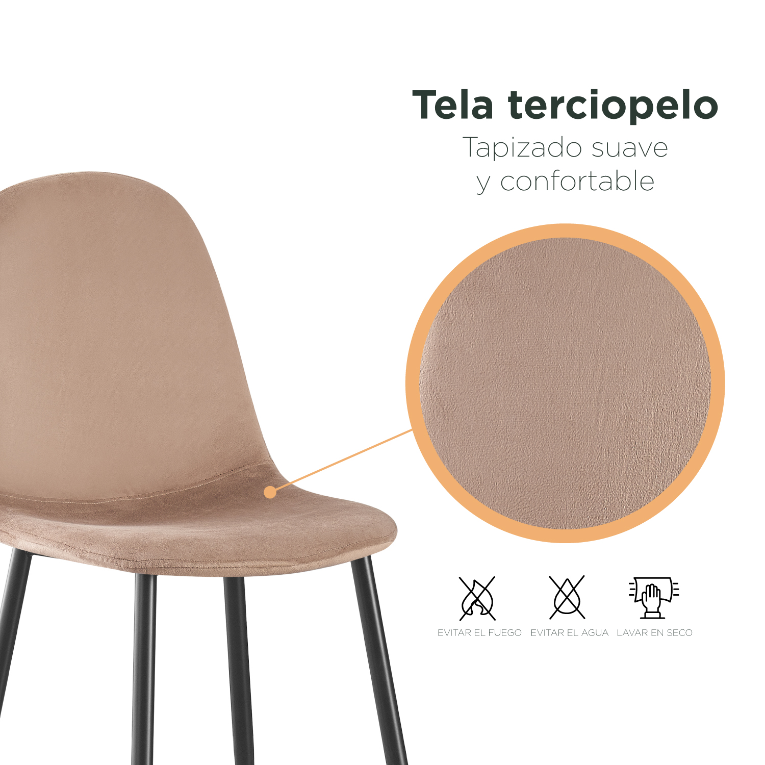 Foto 9 pulgar | Set Sillas De Comedor Top Living Ralina-a Beige Oscuro