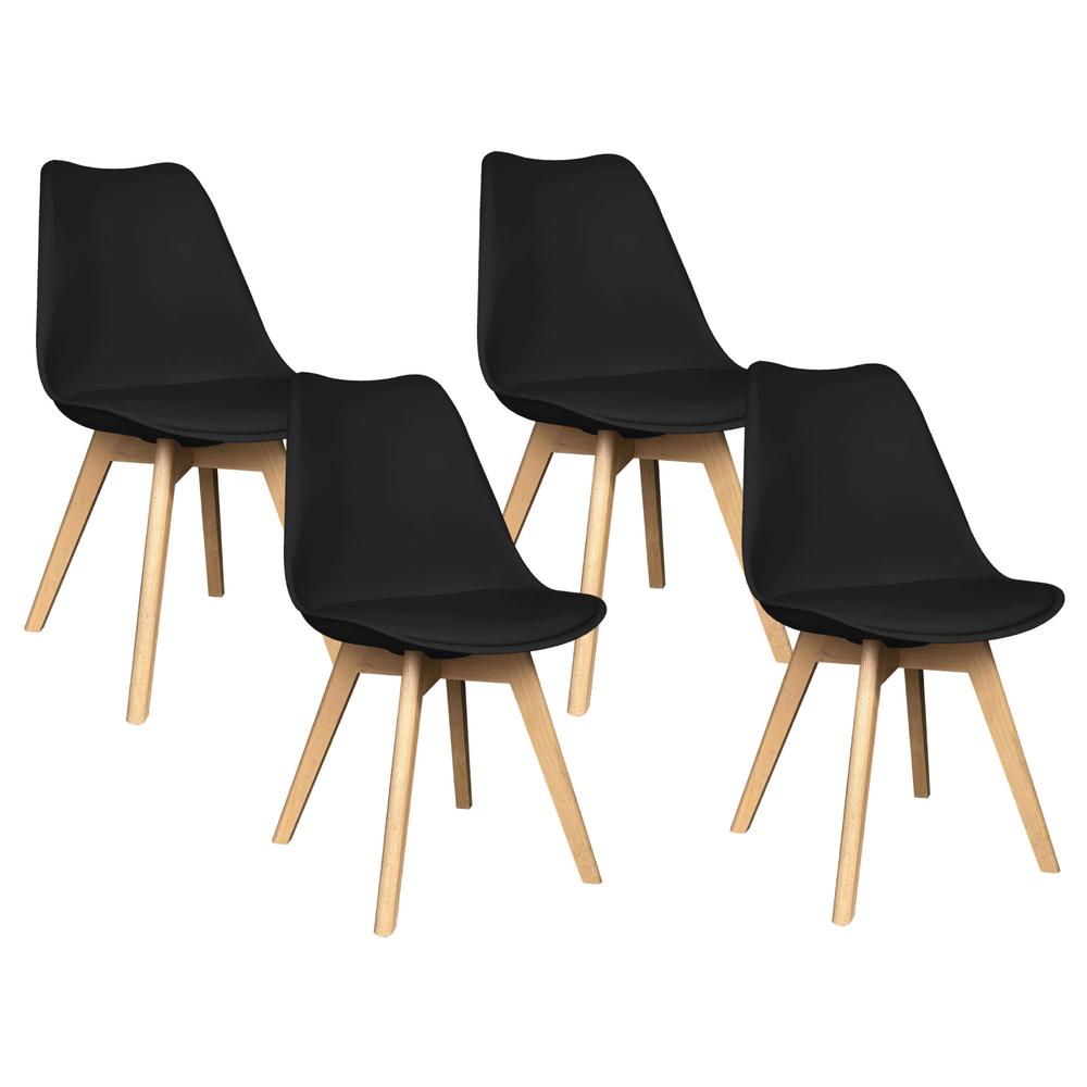 Foto 2 pulgar | Set de 4 Sillas Eames Big Room Negras