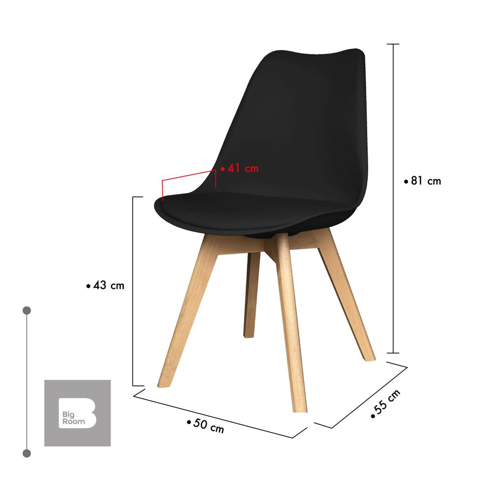 Foto 4 pulgar | Set de 4 Sillas Eames Big Room Negras