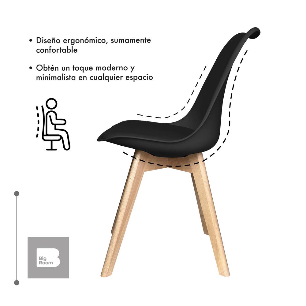 Foto 7 pulgar | Set de 4 Sillas Eames Big Room Negras