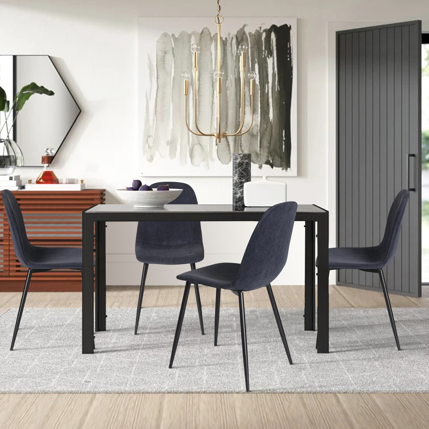 Foto 6 pulgar | Sillas de Comedor Homemake Charlton Terry Blue Azules