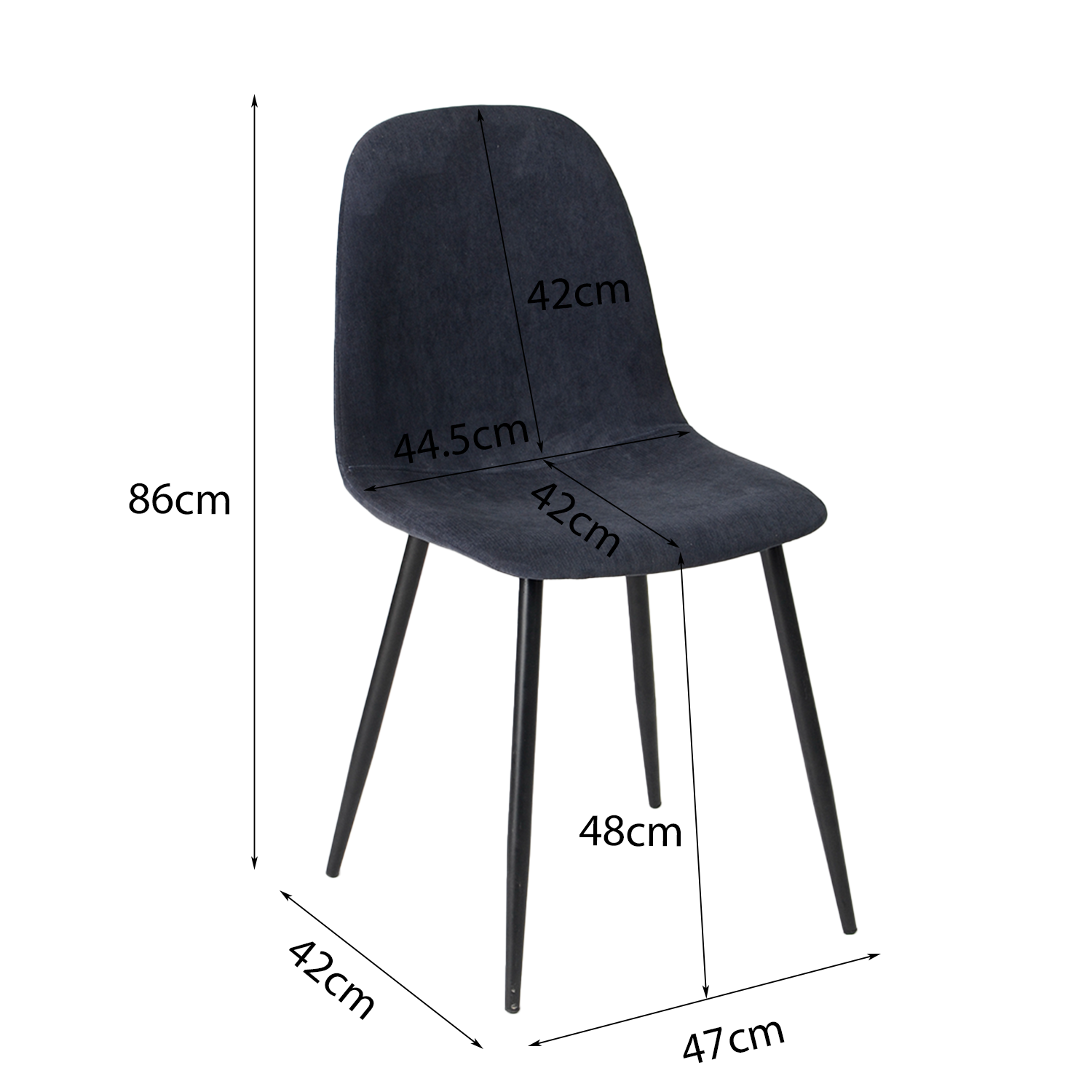 Foto 8 pulgar | Sillas de Comedor Homemake Charlton Terry Blue Azules