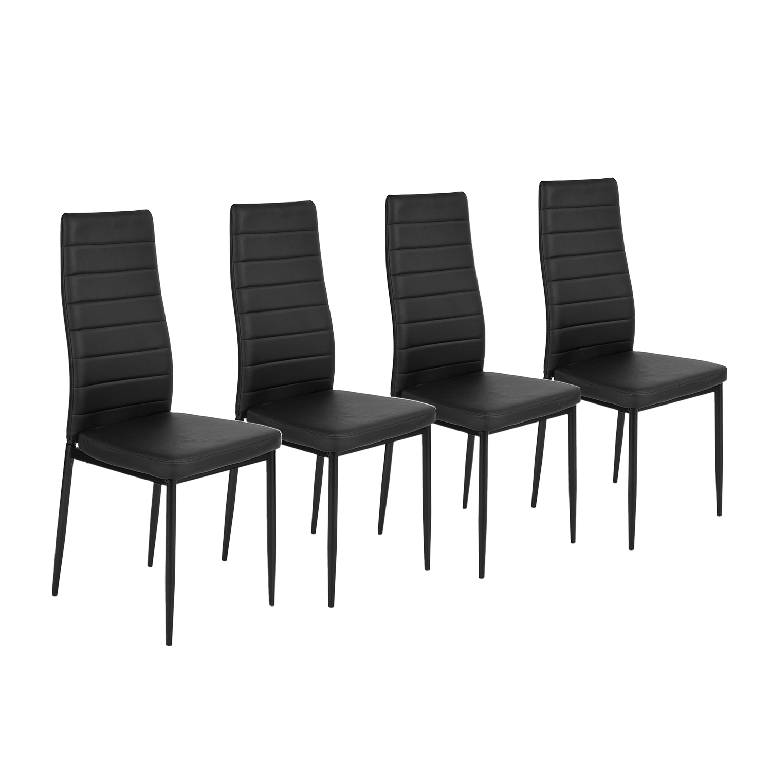 Foto 2 pulgar | 4 Sillas de Comedor Homemake Ann Kd Black PVC DC Negras