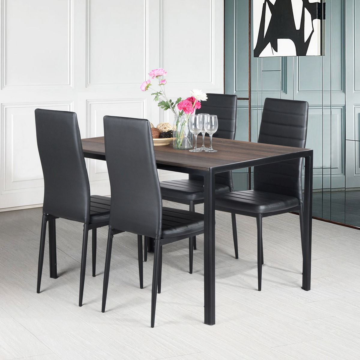 Foto 6 pulgar | 4 Sillas de Comedor Homemake Ann Kd Black PVC DC Negras