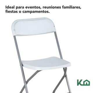 Foto 4 | Sillas Plegables Kingshouse Blancas 10 Piezas