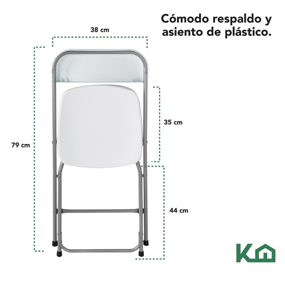 Foto 6 pulgar | Sillas Plegables Kingshouse Blancas 10 Piezas
