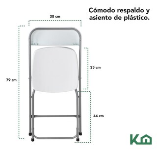 Foto 5 | Sillas Plegables Kingshouse Blancas 10 Piezas