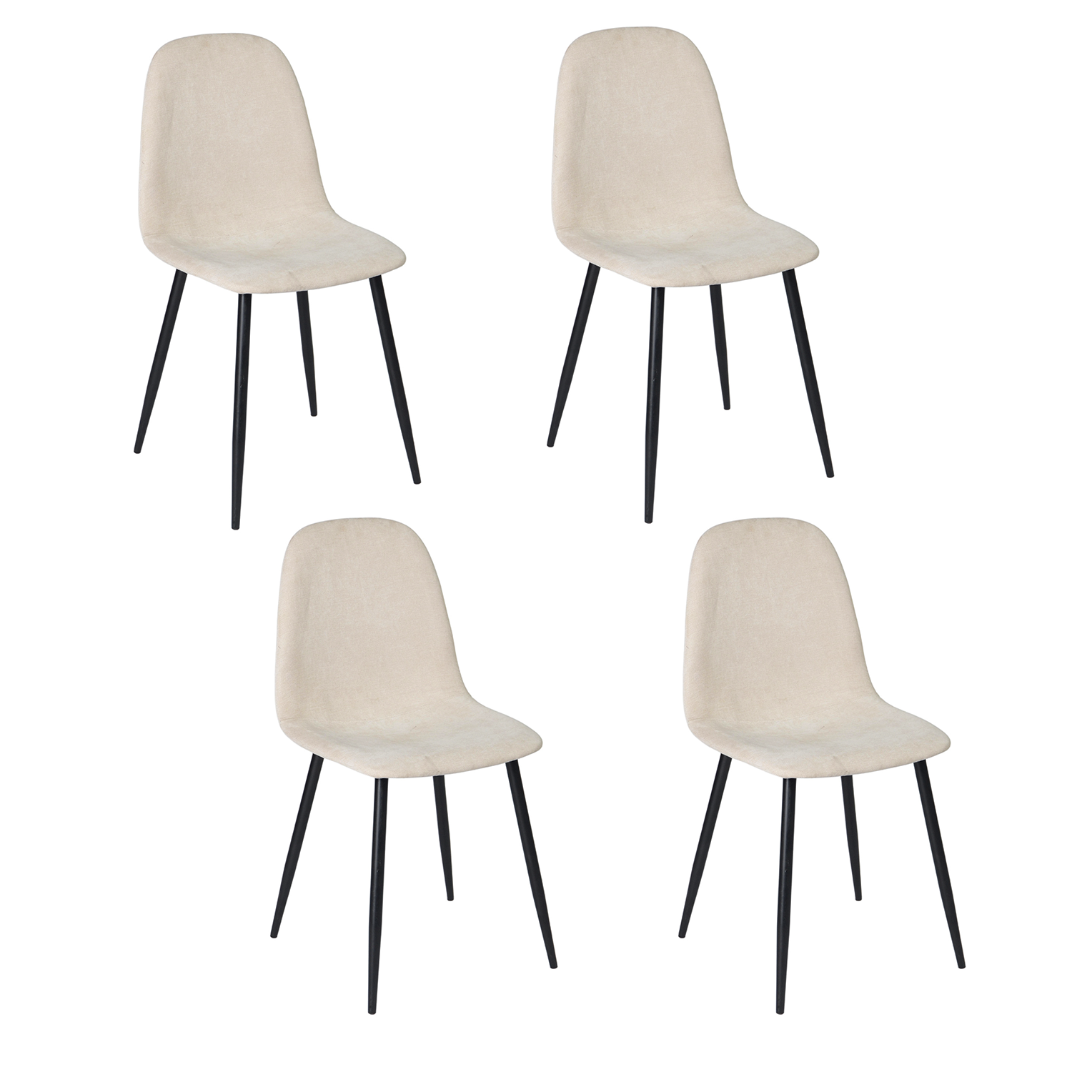 Foto 2 pulgar | Juego de 4 Sillas Comedor Diseño Moderno Homemake Charlton Beige