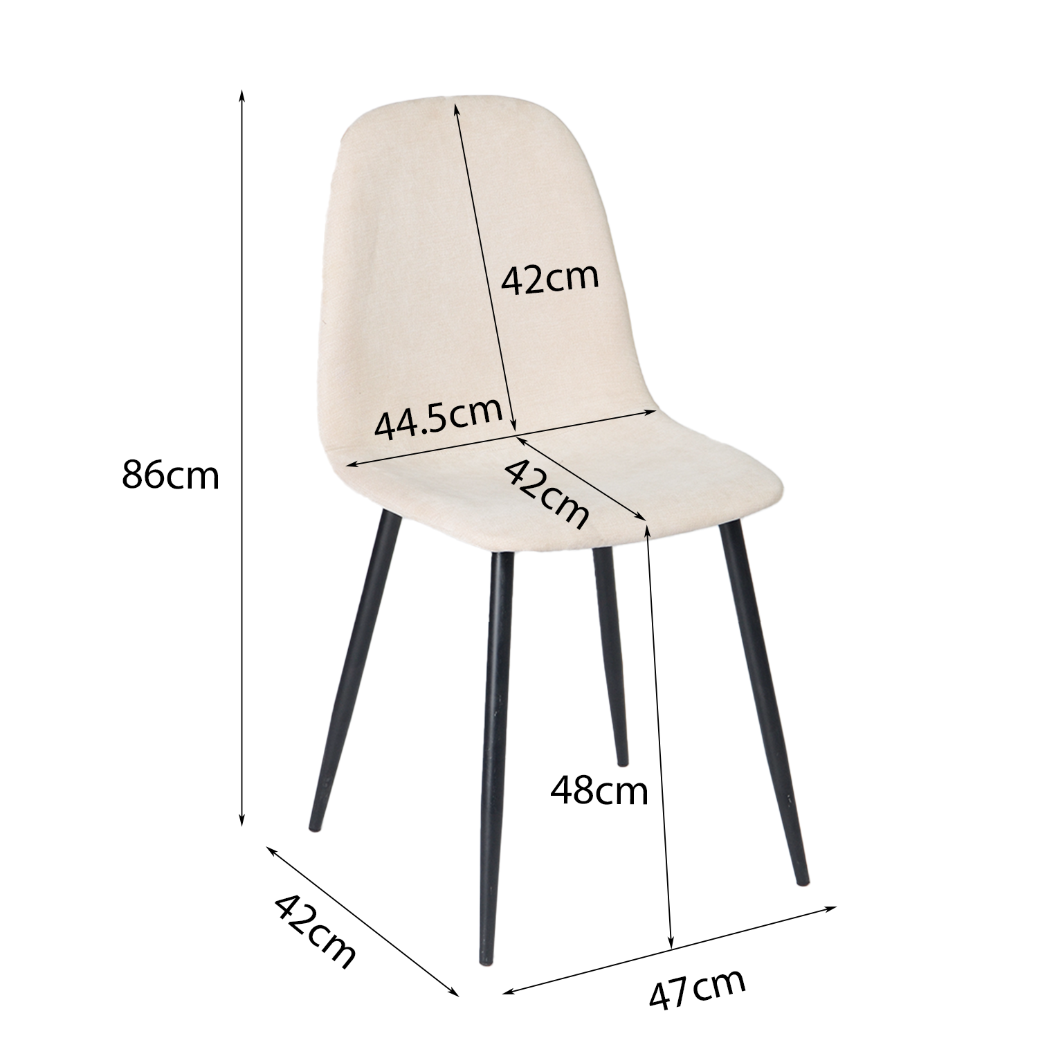 Foto 8 pulgar | Juego de 4 Sillas Comedor Diseño Moderno Homemake Charlton Beige