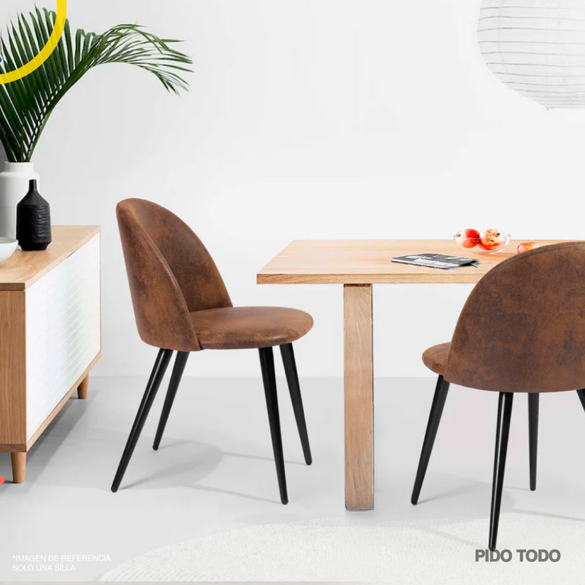 Foto 4 pulgar | Silla Curva Elly Decor E-STPBW Acolchada con Estructura Tubular Tapiz Tipo Cuero