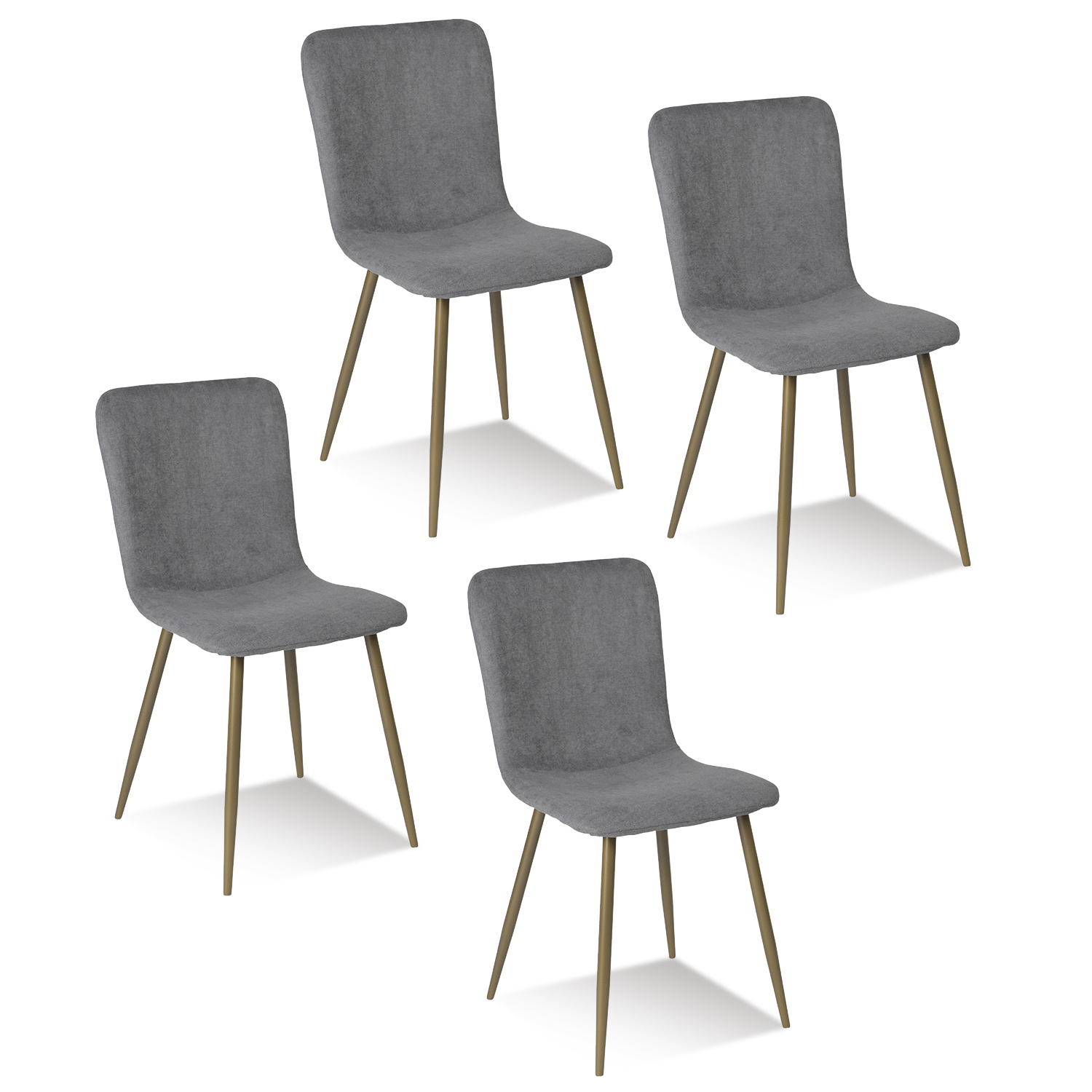 Sillas de Comedor de 4 Piezas Homemake Scargill Gris
