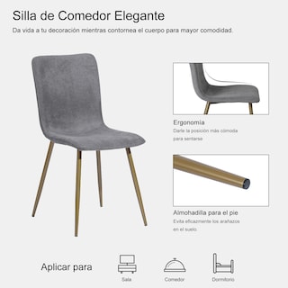 Foto 4 | Sillas de Comedor de 4 Piezas Homemake Scargill Gris