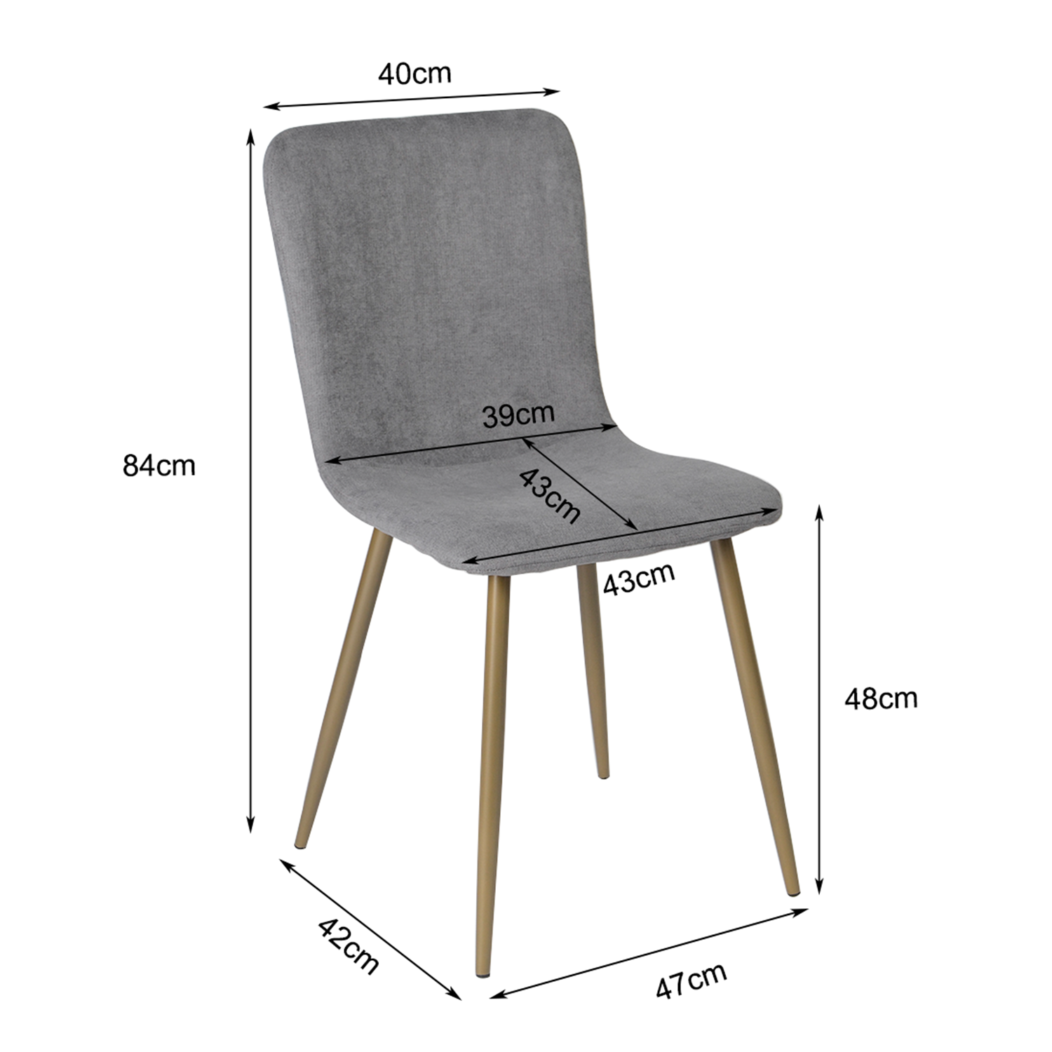 Foto 7 pulgar | Sillas de Comedor de 4 Piezas Homemake Scargill Gris