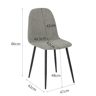 Foto 7 | Juego De 4 Sillas de Comedor Homemake Charlton Gris