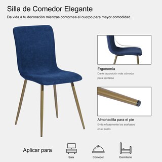 Foto 4 | Sillas de Comedor de 4 Piezas Homemake Scargill Azul
