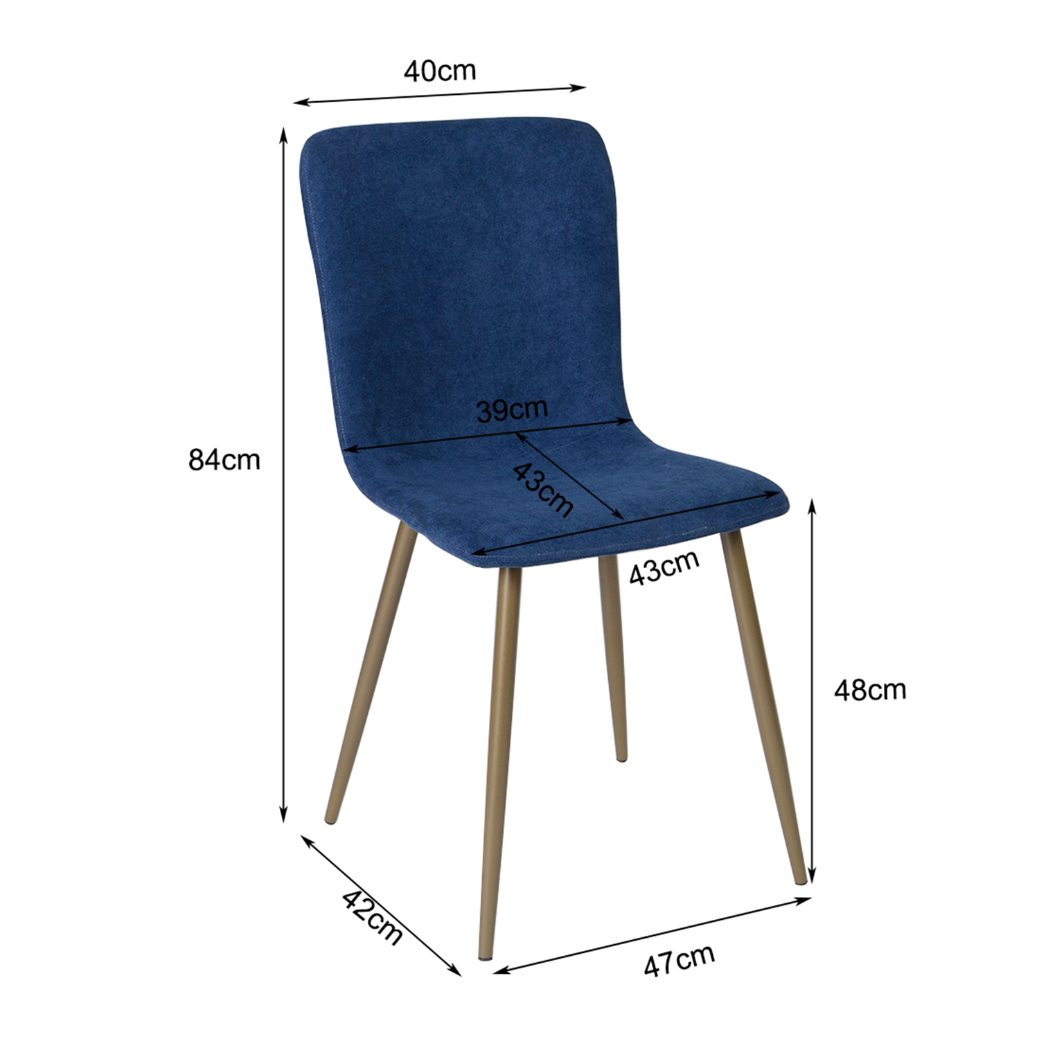 Foto 7 pulgar | Sillas de Comedor de 4 Piezas Homemake Scargill Azul