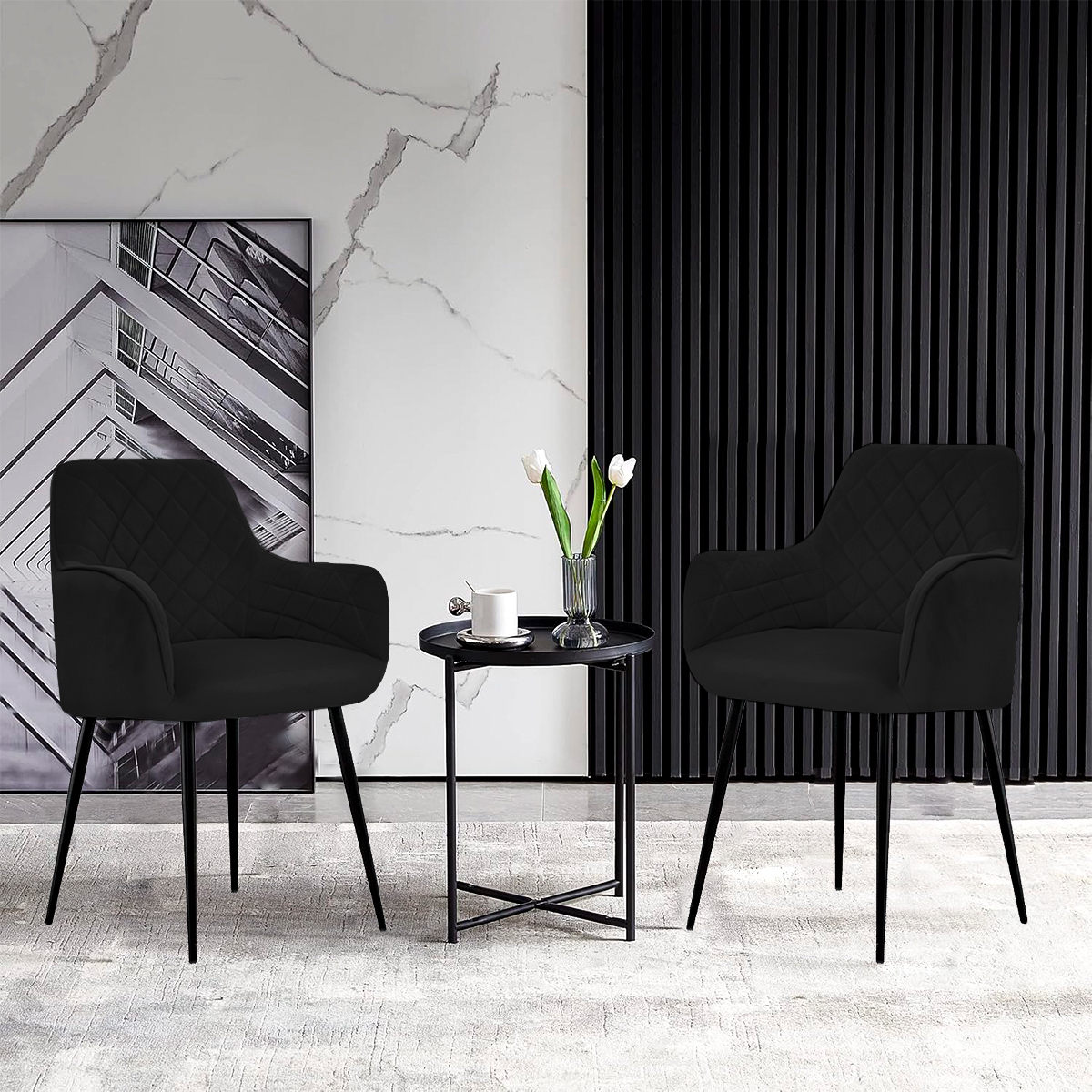 Foto 4 pulgar | Set De 2 Sillas Velvet Modernas Para Comedor Marca Gravita