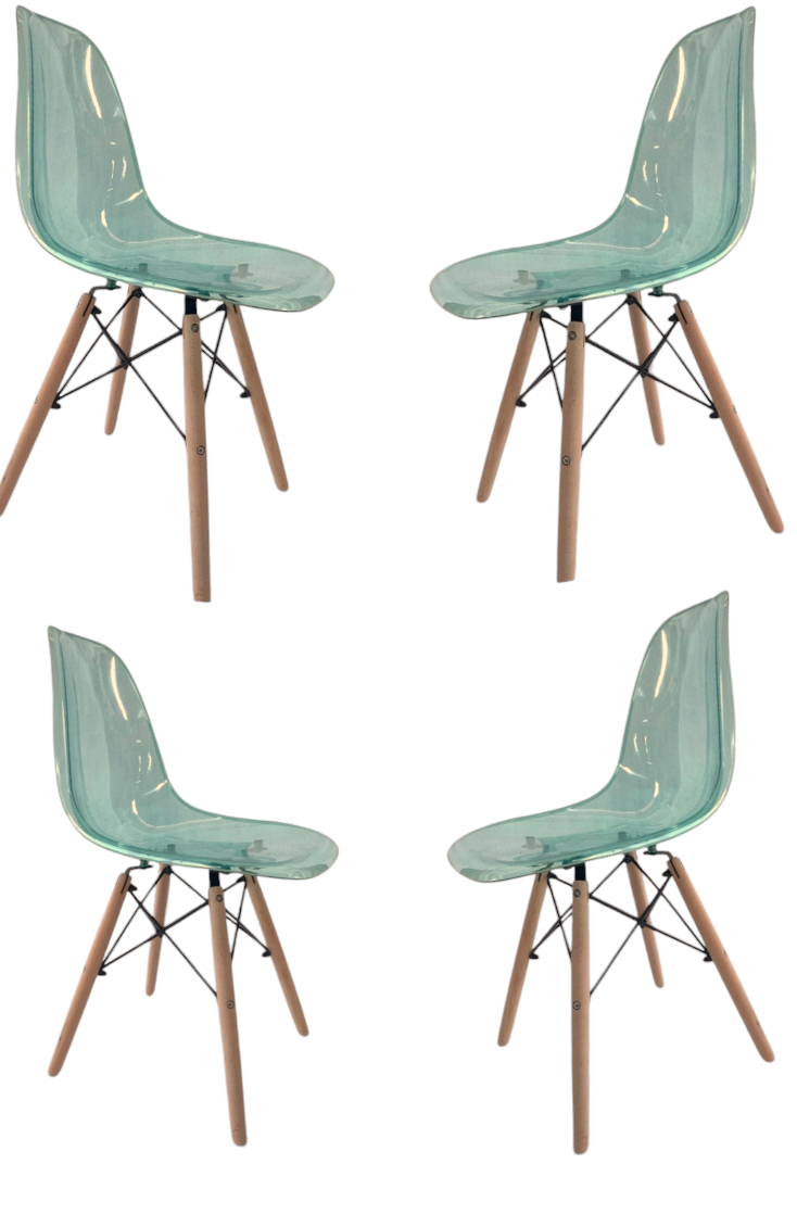 Silla Azul Transparente Eames 4pz