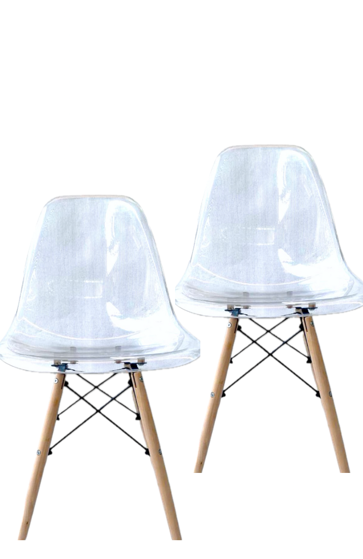 Foto 2 pulgar | Silla Natural Transparente Eames 2pz