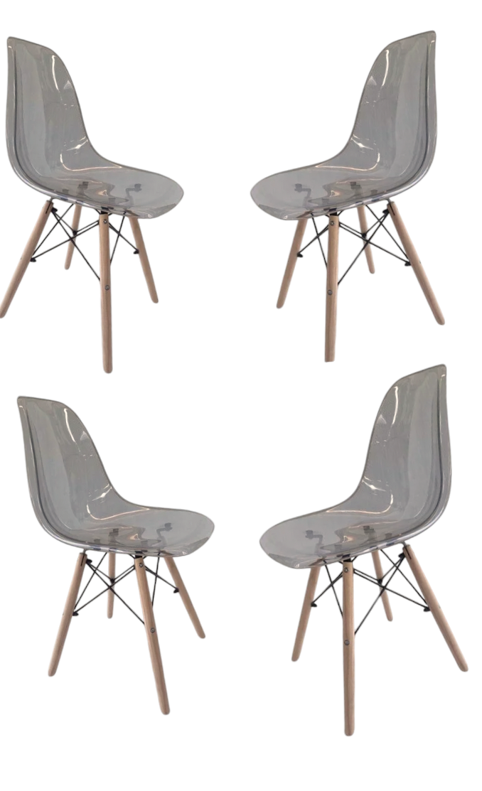 Silla Gris Transparente Eames 4pz