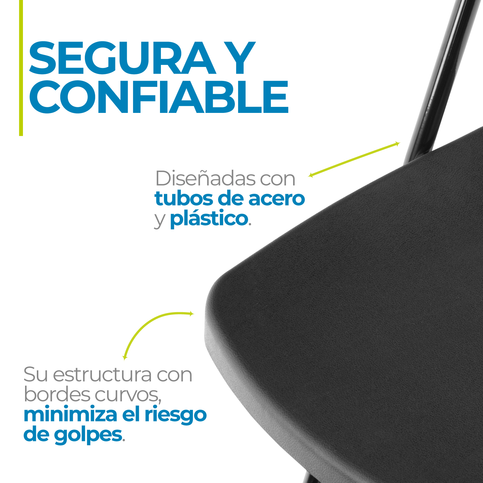 Foto 5 pulgar | Silla Plegable Acero Tubular Paulina Plástico Resistente Patas Antiderrapante Asiento Reforzado Multifuncional Onof