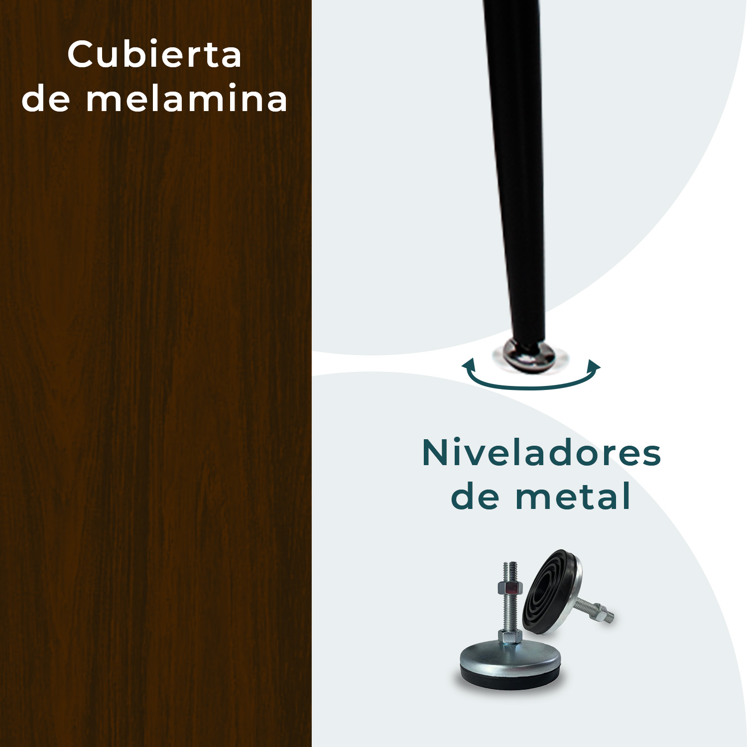 Foto 5 pulgar | Mundo In Mesa De Comedor Murcia De Madera Melamina 120x70 Nogal