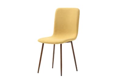 Foto 3 | Set De 4 Sillas Para Comedor Color Mostaza Con Patas De Metal Efecto Madera, Tapizadas Con Tela De Lino Y Estructur