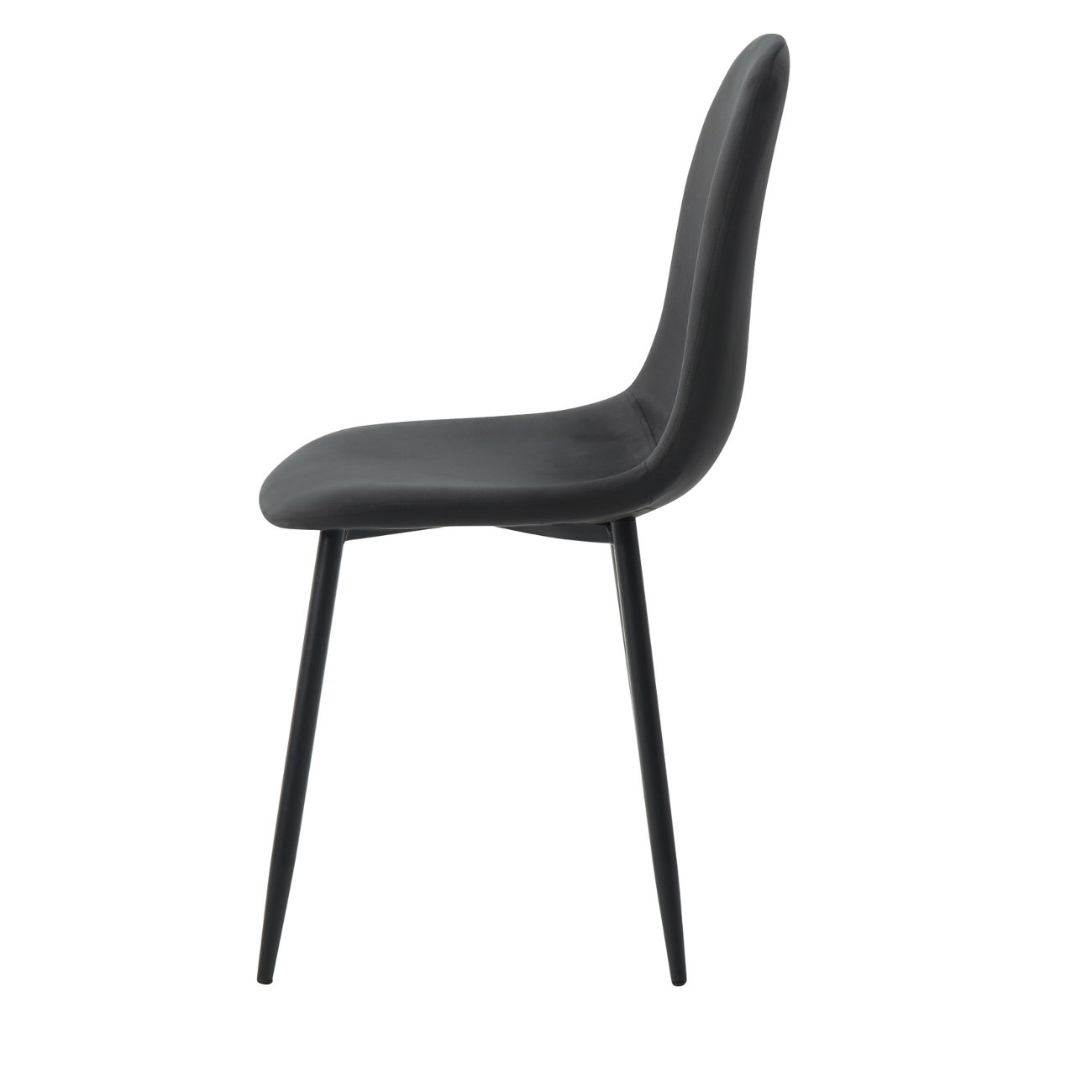 Foto 4 pulgar | Silla De Comedor Gris Oxford Con Asiento Y Respaldo En Terciopelo. Estructura De Metal Y Patas Negras
