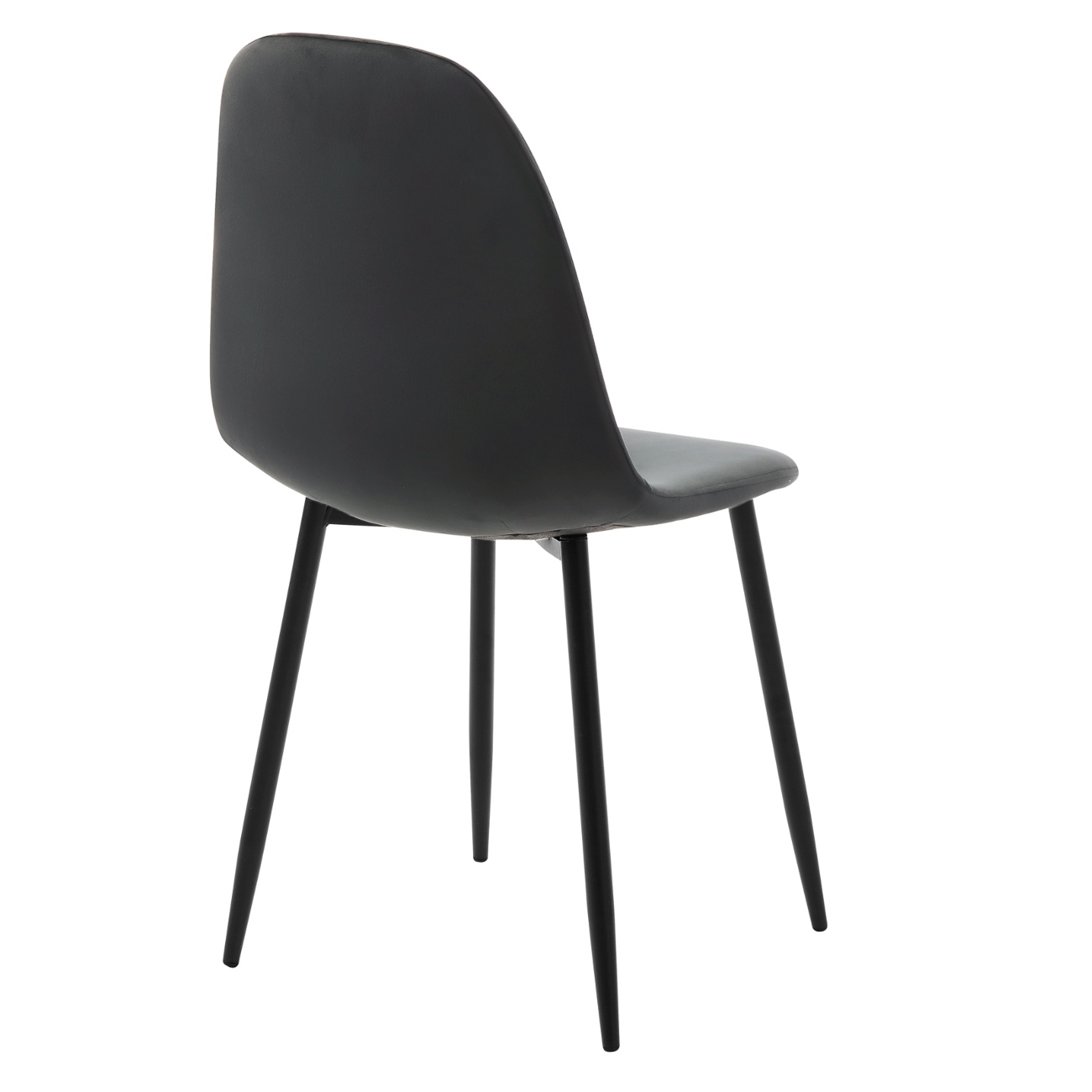 Foto 5 pulgar | Silla De Comedor Gris Oxford Con Asiento Y Respaldo En Terciopelo. Estructura De Metal Y Patas Negras