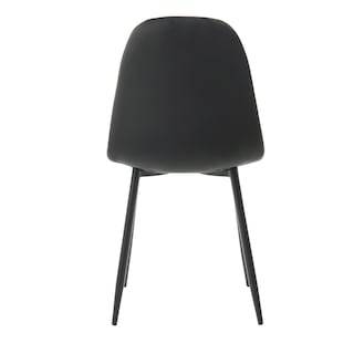 Foto 5 | Silla De Comedor Gris Oxford Con Asiento Y Respaldo En Terciopelo. Estructura De Metal Y Patas Negras