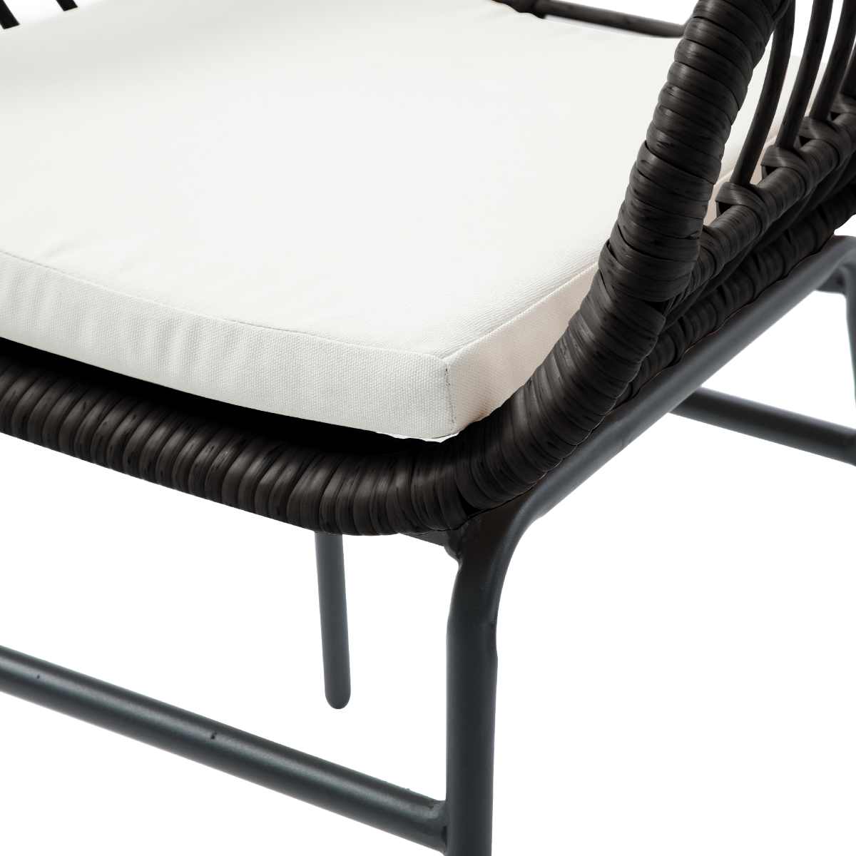 Foto 4 | Set De 4 Sillas Para Exterior Color Negro Con Asiento Acolchado Impermeable De Hule Espuma