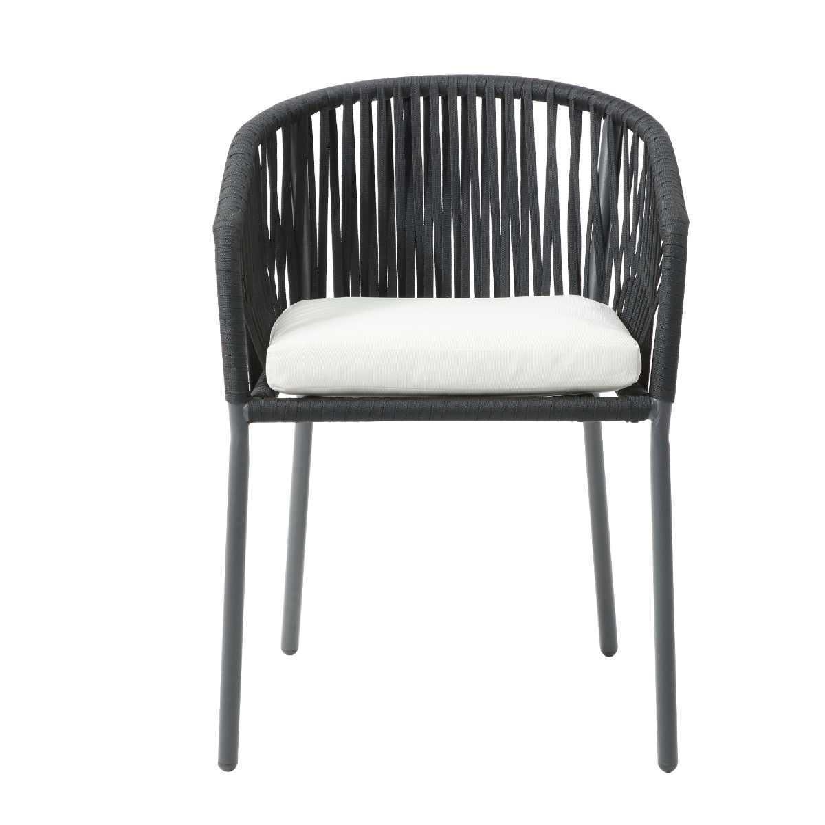 Foto 3 pulgar | Set De 4 Sillas Para Exterior Color Negro Con Asiento Acolchado De Hule Espuma Y Estructura De Aluminio Y Cuerda Sint