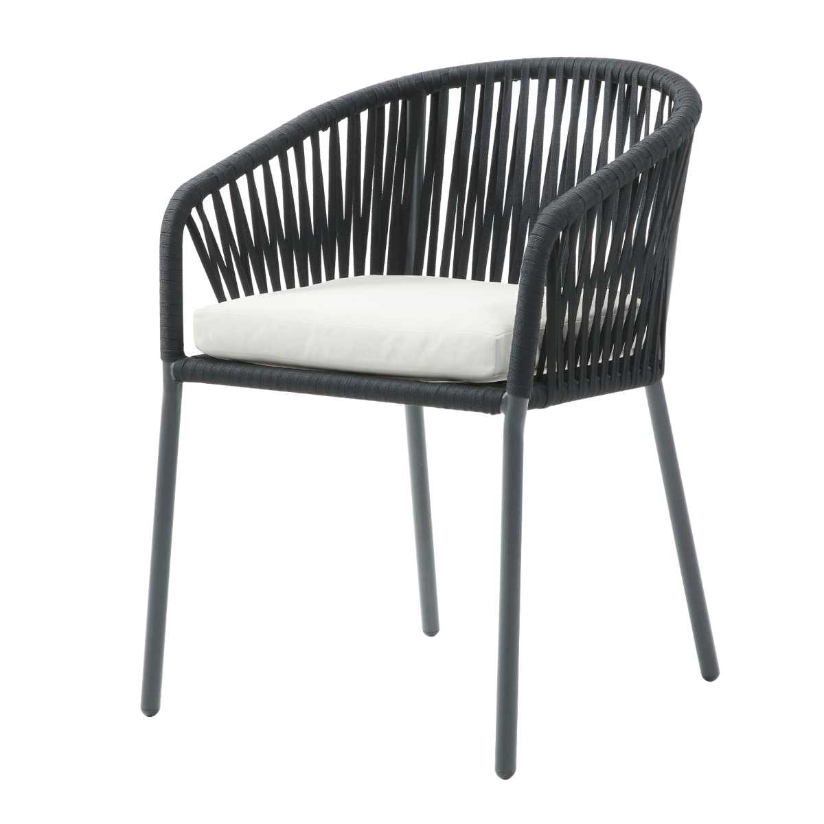 Foto 5 pulgar | Set De 4 Sillas Para Exterior Color Negro Con Asiento Acolchado De Hule Espuma Y Estructura De Aluminio Y Cuerda Sint